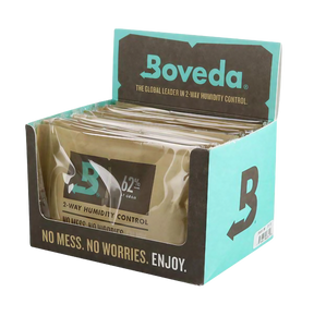 Boveda 12 Pack of 67g 2-Way Humidity Control Packs for Dry Herbs, Front View