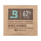 Boveda 62% Humidity Control Pack 8g front view for maintaining dry herbs freshness
