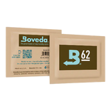 Boveda 62% Humidity Control Pack front view on white background for preserving dry herbs