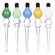 Bright Idea Glass Light Bulb Dab Straw Set in Assorted Colors, Front View, 5PC Bundle