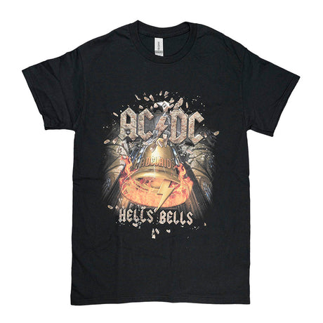 Brisco Brands AC/DC Hells Bells Black T-Shirt Front View on White Background