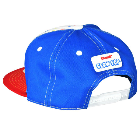 Brisco Brands Blow Pop Snapback Hat in blue with red brim and white adjustable strap
