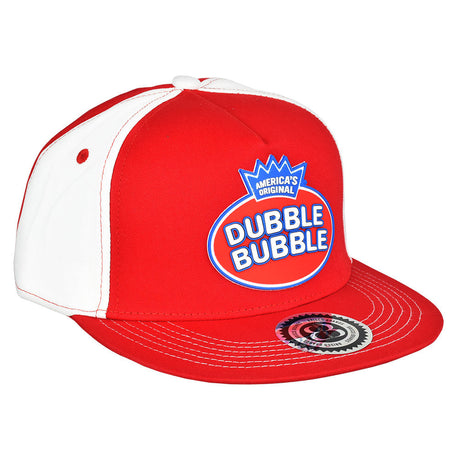 Brisco Brands Dubble Bubble Logo Red and White Snapback Hat Front View