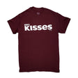 Brisco Brands red Hershey's Kisses logo cotton T-shirt, front view on a white background