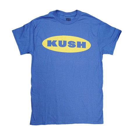 Brisco Brands blue Kush T-Shirt front view on a seamless white background