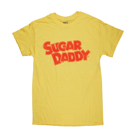 Brisco Brands yellow Sugar Daddy T-Shirt in cotton, front view on a white background