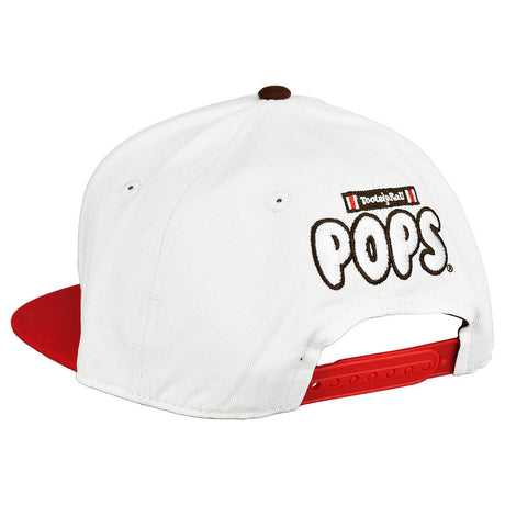 Brisco Brands Tootsie Roll Owl Nom Nom Snapback Hat with red brim - side view