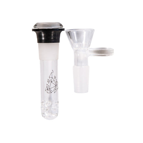 BRNT Designs Hexagon Replacement Glass Set for bongs, clear borosilicate glass, front view