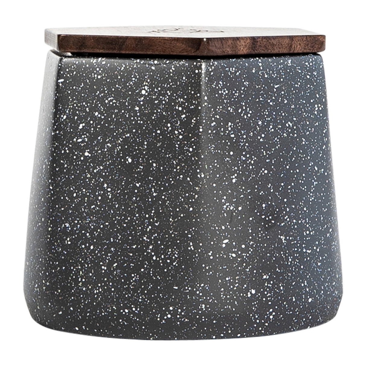 BRNT Designs Malua Stash Jar with Speckled Finish and Walnut Lid - Front View