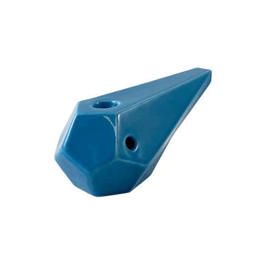 BRNT Designs Prism Ceramic Hand Pipe in Blue Sky, Limited Edition, Angled View