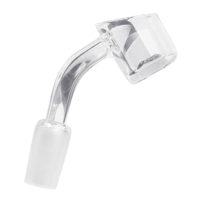 BRNT Designs 45 Degree Quartz Banger for Bongs, Clear Side View on White Background