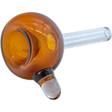 LA Pipes Bubble Bowl Pull-Stem Slide in Amber, Borosilicate Glass with Grommet Joint - Side View