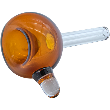 LA Pipes Bubble Bowl Pull-Stem Slide in Amber, Borosilicate Glass with Grommet Joint - Side View