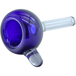 LA Pipes Bubble Bowl Pull-Stem Slide in Blue, Borosilicate Glass with Grommet Joint, Isolated View