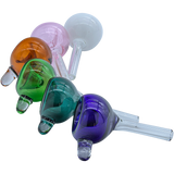 Assorted colors LA Pipes Bubble Bowl Pull-Stem Slides for bongs, borosilicate glass, top view