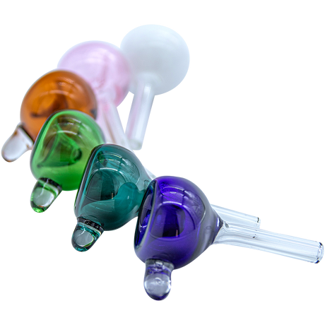 Assorted colors LA Pipes Bubble Bowl Pull-Stem Slides, borosilicate glass, grommet joint