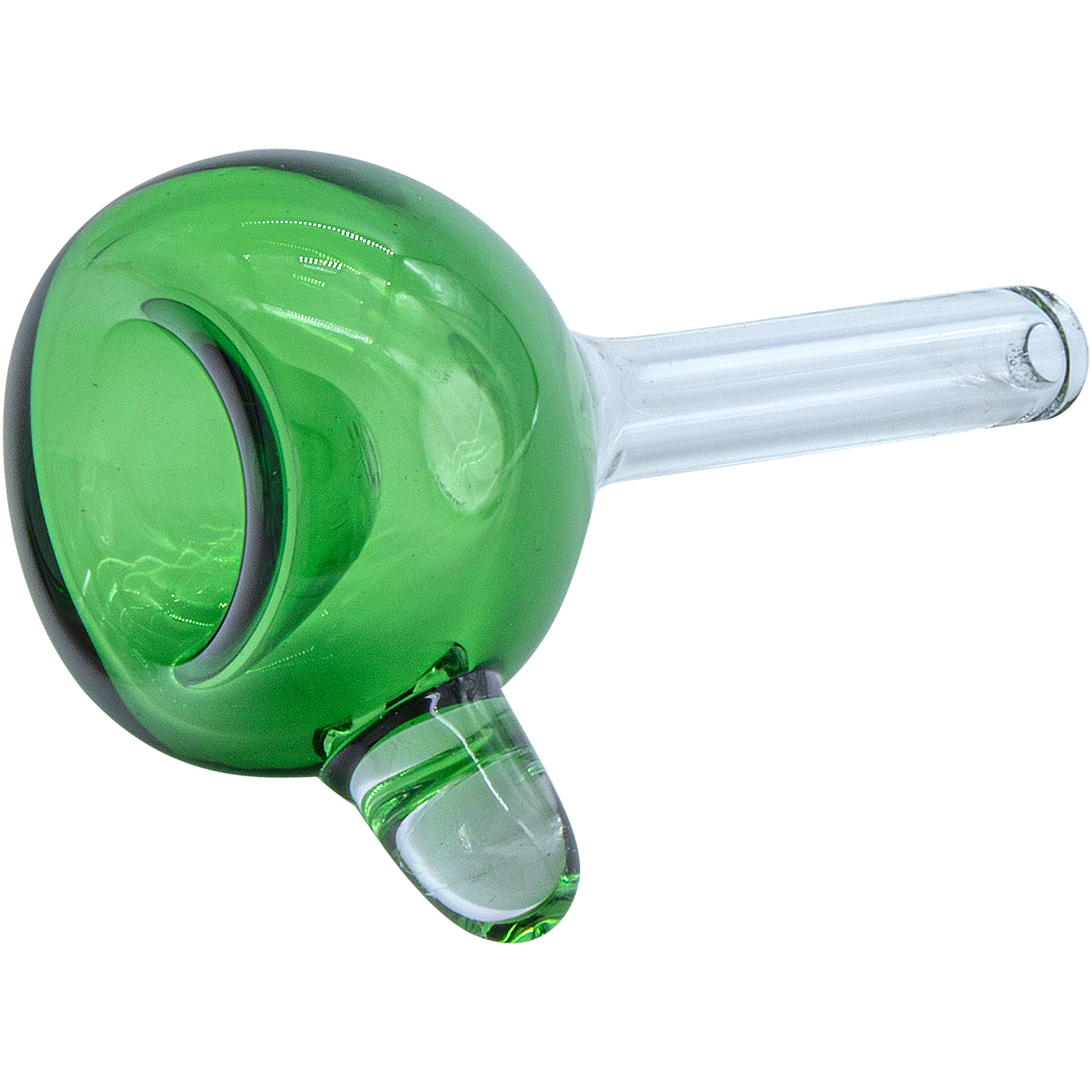 LA Pipes Bubble Bowl Pull-Stem Slide in Green, Borosilicate Glass, Grommet Joint - Top View