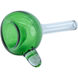 LA Pipes Bubble Bowl Pull-Stem Slide in Green, Borosilicate Glass, Grommet Joint - Top View