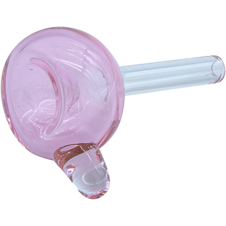 LA Pipes Bubble Bowl Pull-Stem Slide in Pink, Borosilicate Glass with Grommet Joint - Top View