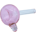 LA Pipes Bubble Bowl Pull-Stem Slide in Pink, Borosilicate Glass with Grommet Joint - Top View