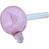 LA Pipes Bubble Bowl Pull-Stem Slide in Pink, Borosilicate Glass with Grommet Joint - Top View
