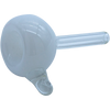 LA Pipes Bubble Bowl Pull-Stem Slide in White - Borosilicate Glass for Grommet Joint
