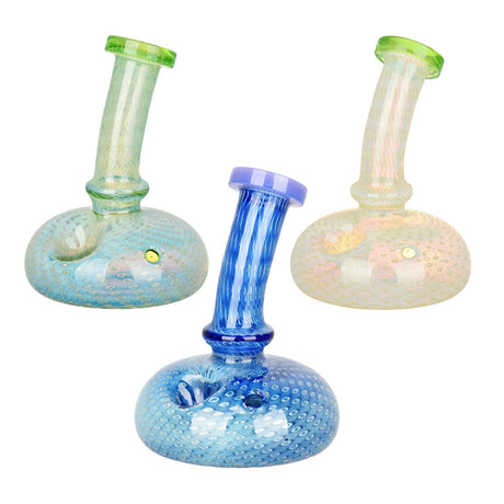 Eyce Bubble Matrix Mini Vase Hand Pipes in Assorted Colors, 4" Borosilicate Glass, 3PC Set