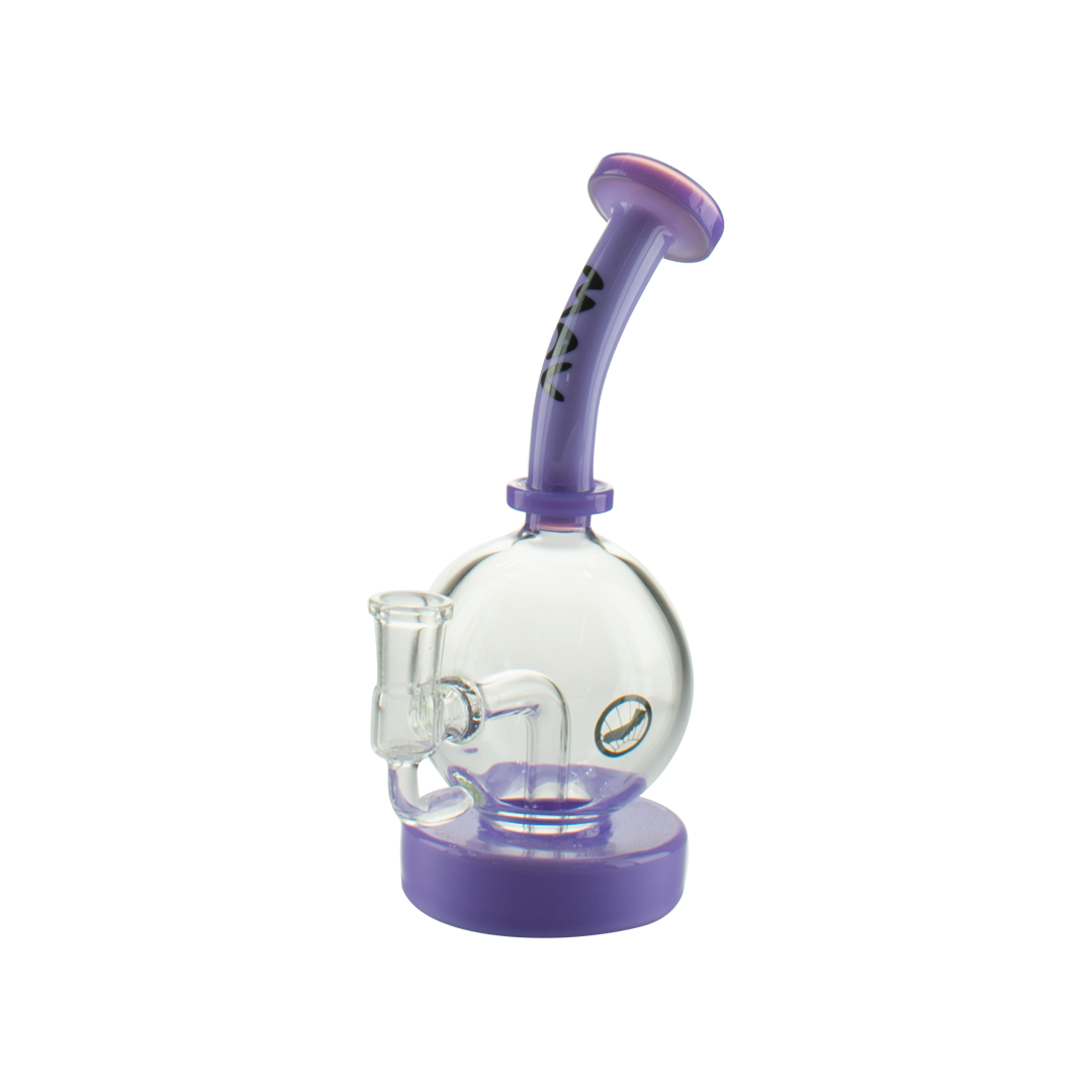 MAV Glass Bulb Rig Dab Rig in Purple - Front View on Seamless White Background