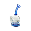 MAV Glass Bulb Rig - Clear with Blue Accents - Angled Side View