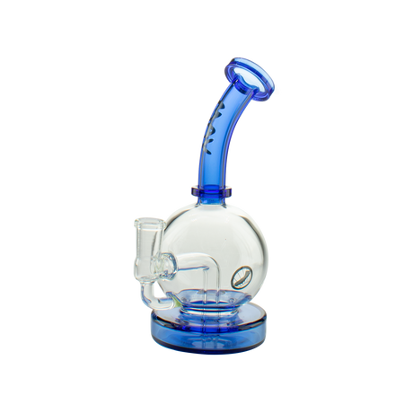 MAV Glass Bulb Rig - Clear with Blue Accents - Angled Side View