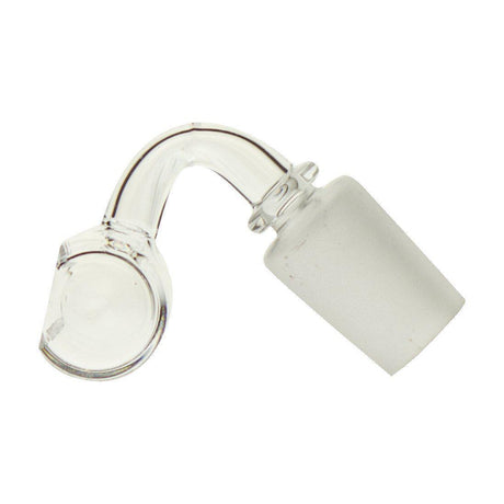 Clear Quartz Bulldozer Scoop Banger for Dab Rigs, 90 Degree Joint, Side View