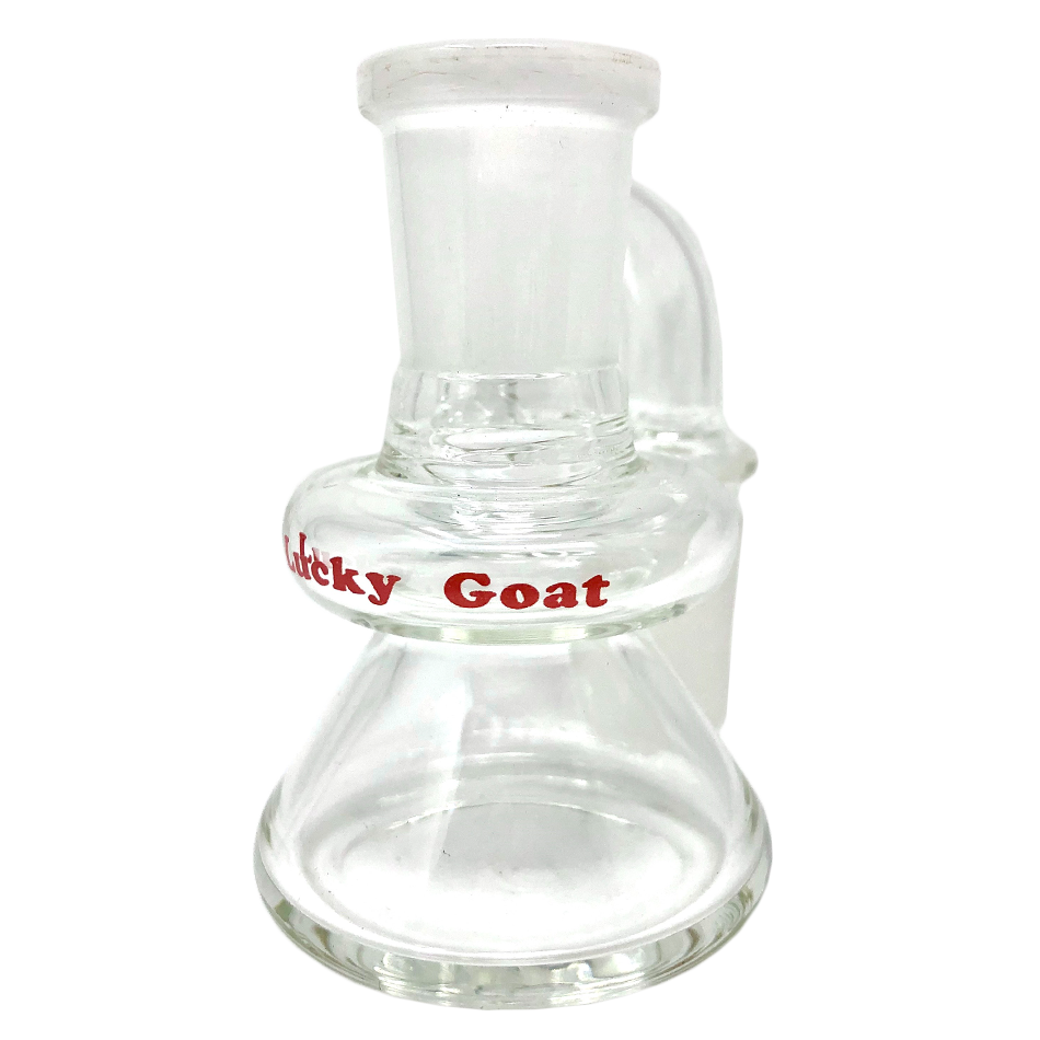 AFM 3" Lucky Goat Clear Glass Dry Ash-Catcher 14mm - Angled Side View