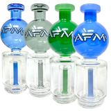 AFM Puffco Peak Globe Attachments in blue, green, and clear with showerhead percs