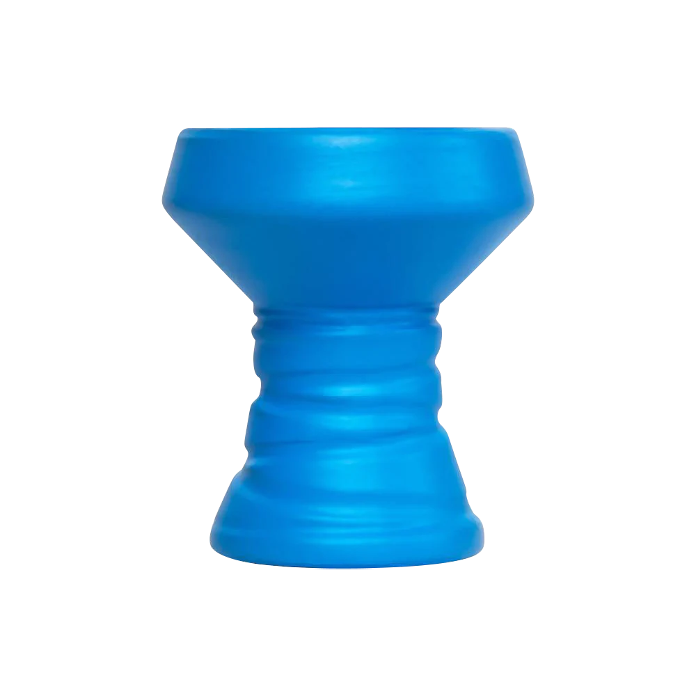 BYO BlackStone Luxury Hookah Bowl in blue, heavy wall design, front view on white background