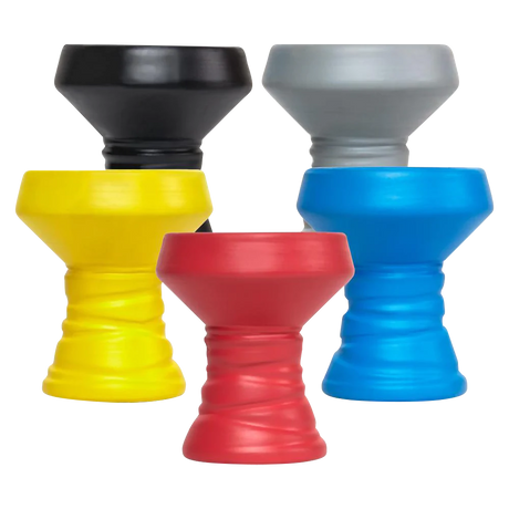 Assorted colors BYO BlackStone Luxury Hookah Bowls displayed in a row