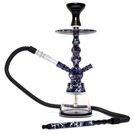 BYO Toker Hookah with Skull Design, 18" 1-Hose, Front View on White Background