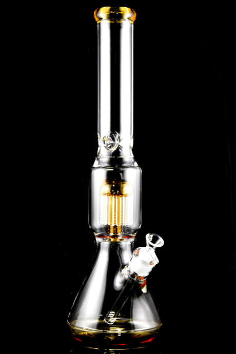 Glass on Glass Beaker Bong “Treehouse” – 12-Arm Tree Perc – Ice Pinch – 18″