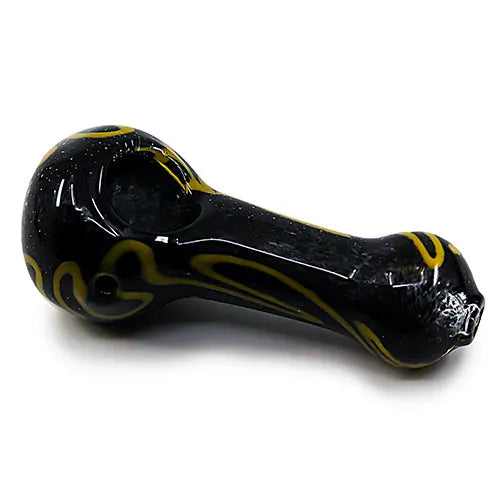 4" Golden Swirl: Fancy and Uniquely Useful Glass Hand Pipe