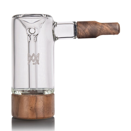 MJ Arsenal Alpine Series Steamboat Bubbler with wood base and side-mounted mouthpiece