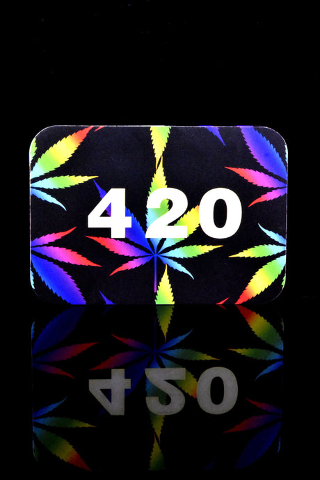 Small Art Metal Rolling Tray with Magnetic Lid – 7″ × 5″ – Select Design