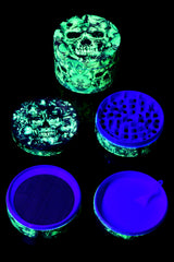 Glow-in-the-Dark 4-Part Metal Herb Grinder “Rasta Reaper” – 2½″ (63 mm)