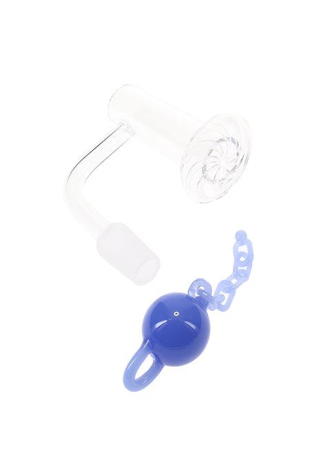 Quartz 14.5 mm Male Domeless Terp Slurper Banger – Ball & Chain – 2 mm/4 mm