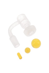 Quartz 14.5 mm Male 90° Terp Slurper Banger – With Beads