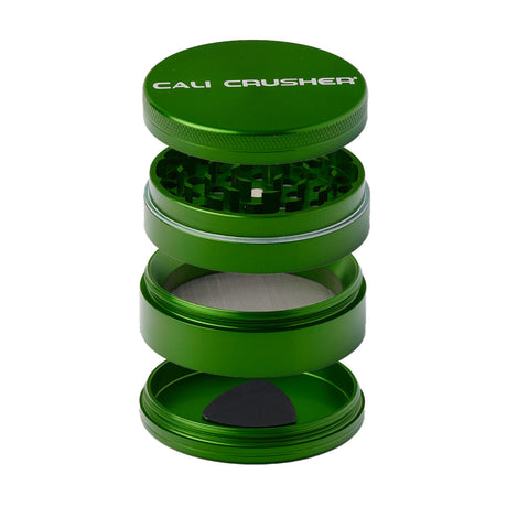 Cali Crusher O.G. 2.5" Green 4-Piece Grinder with Kief Catcher - Front View