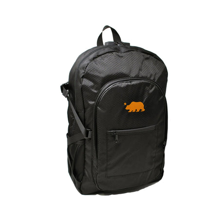 Cali Crusher Backpack Standard in Black/Orange with Smell-Proof Feature - Front View