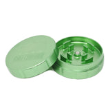 Cali Crusher 2.0 - 2 Piece Aluminum Grinder in Green, Open View Showing Teeth