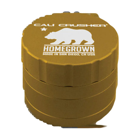 Cali Crusher Homegrown 4-Piece Grinder in Gold, Quicklock Feature, for Dry Herbs - Front View