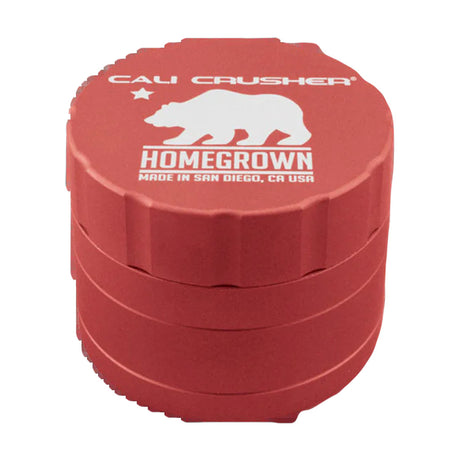 Cali Crusher Homegrown 4-Piece Grinder in Red with Quicklock, Front View, Made in USA