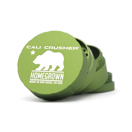 Cali Crusher Homegrown 4-Piece Pocket Grinder in Green - Angled Front View