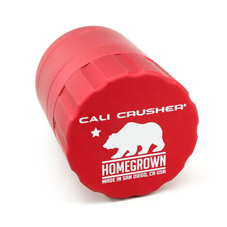 Cali Crusher Homegrown 4-Piece Pocket Grinder in Red, Aluminum, Top View